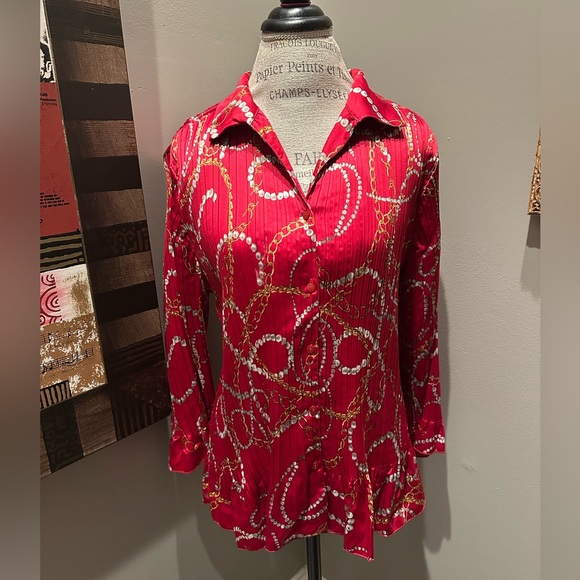 Jaclyn Smith Tops - Jaclyn Smith Equestrian Pleated Blouse - STUNNING!